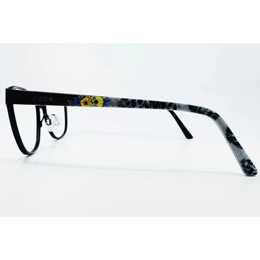 Bebe Eyeglasses Womens Jet Black Floral BB5157 52-16-135